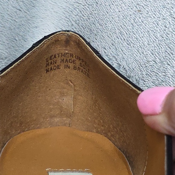 Etienne Aigner Brogue Cap-Toe Block‎ Heel Pump Black  Leather Women's Size US 8M - Picture 8 of 8